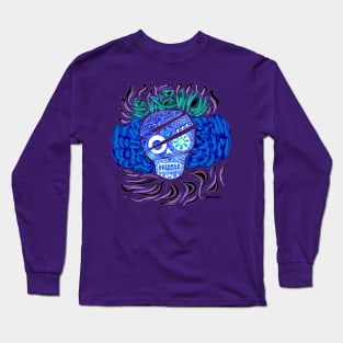 dark candy skull ecopop Long Sleeve T-Shirt